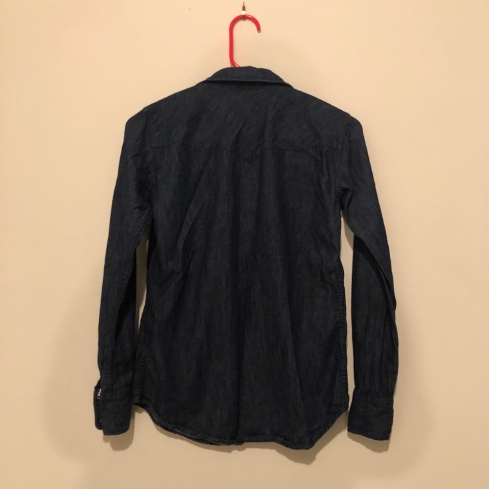 *SOLD* Ralph Lauren Western Shirt XS Dark Wash Denim Pearl Snap Buttons - Picture 4 of 7